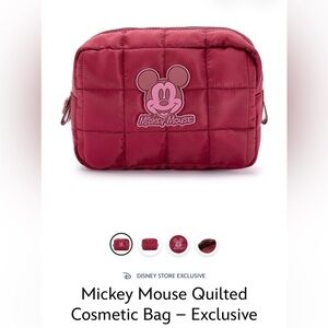 Disney Parks Mickey Mouse Quilted Cosmetic Bag